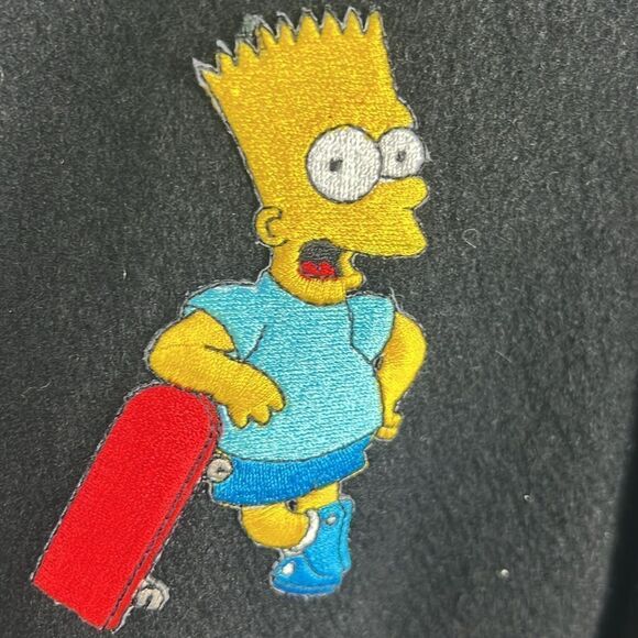 🔥VINTAGE 90's The Simpson's Cast and Crew Wool Varsity Bomber Jacket - RARE!!! - Picture 10 of 10